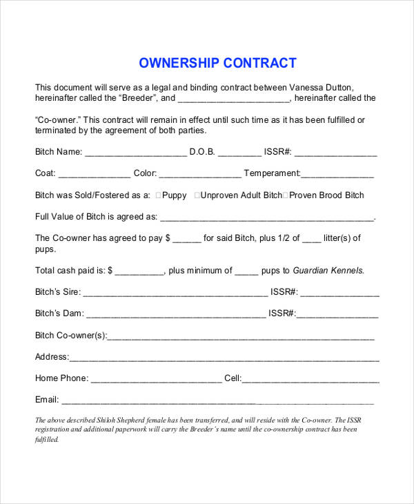 Transfer Of Business Ownership Contract Template Professional Sample 