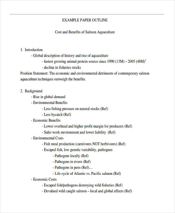 position paper outline example