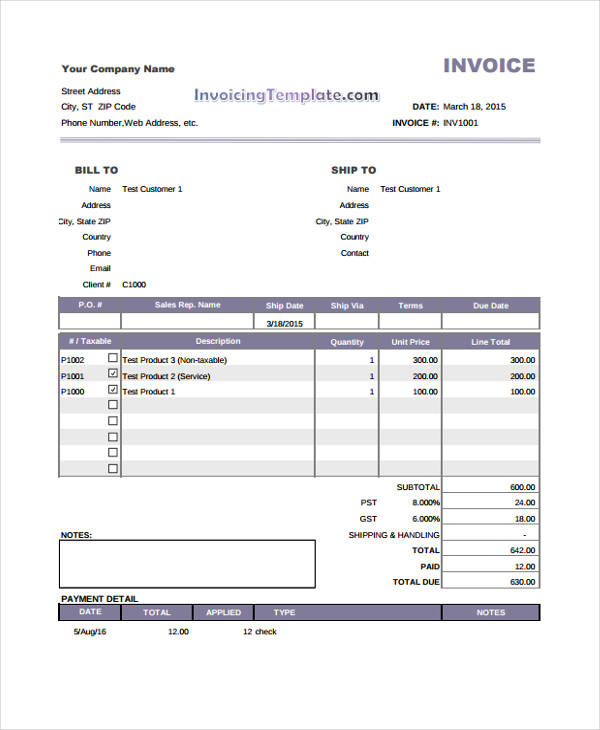 8 Payment Invoice Templates Free Sample Example Format Download 8 Payment Invoice Templates Free Sample Example Format Download