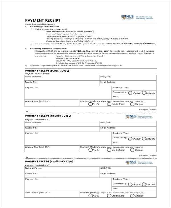 39 receipt formats free premium templates