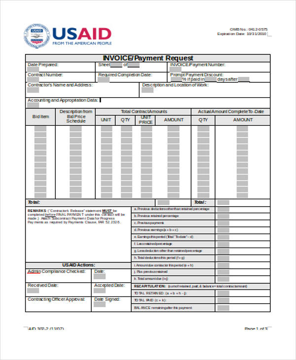 Payment Invoice Template 9+ Free Word, PDF Format Download