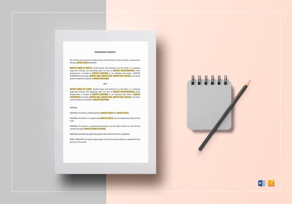 performance contract template to edit