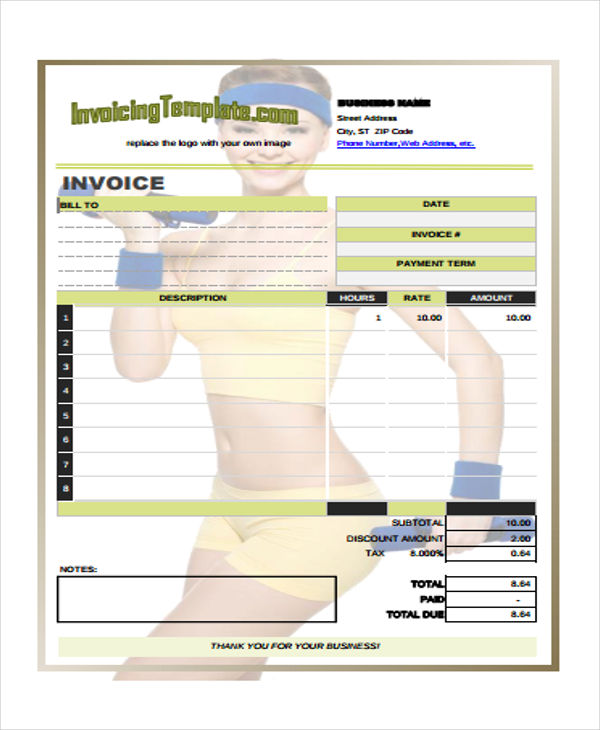 8 Training Invoice Templates Word PDF