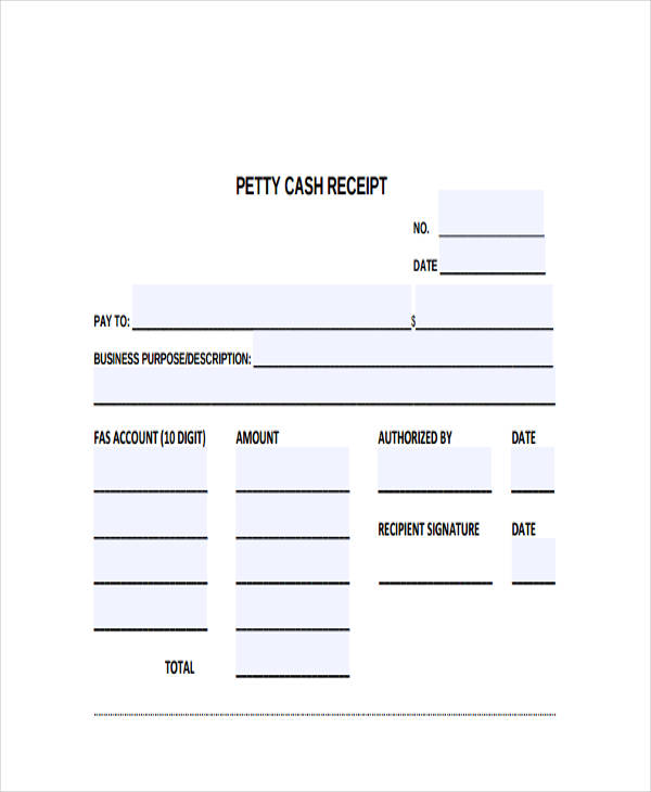 petty cash receipt word template