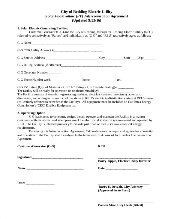 Interconnection Agreement Templates 12 Free Word, PDF Format Download