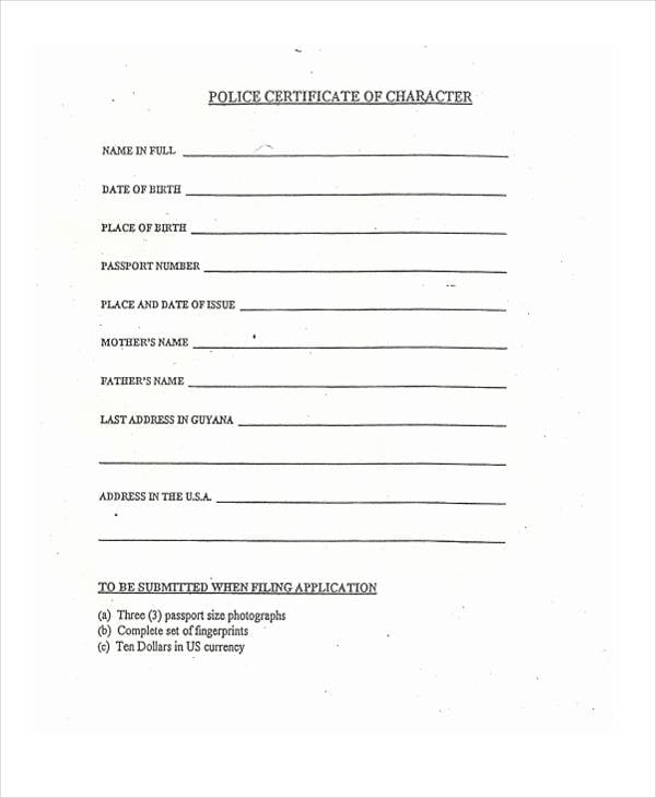 police certificate