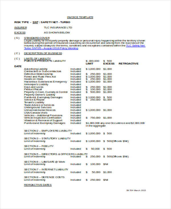 policy invoice