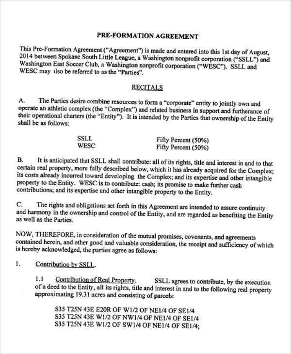 Formation Agreement Templates 3+ Free Samples, Examples Format Download