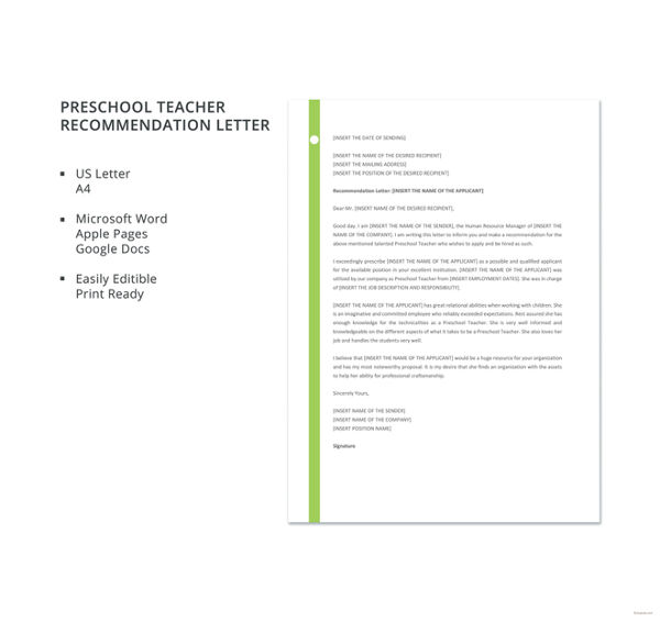 preschool-teacher-recommendation-letter-template
