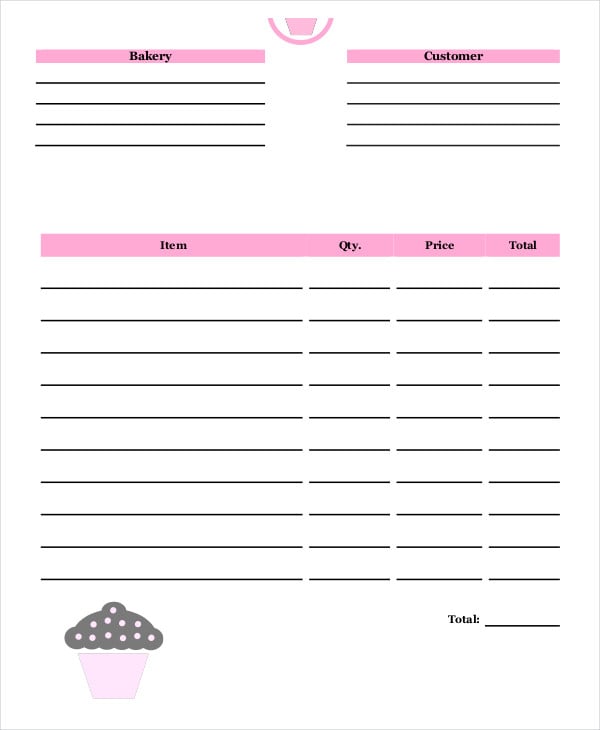 9 bakery invoice template free word pdf excel format