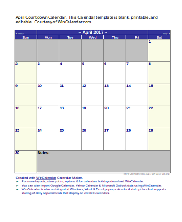 calendar template microsoft word