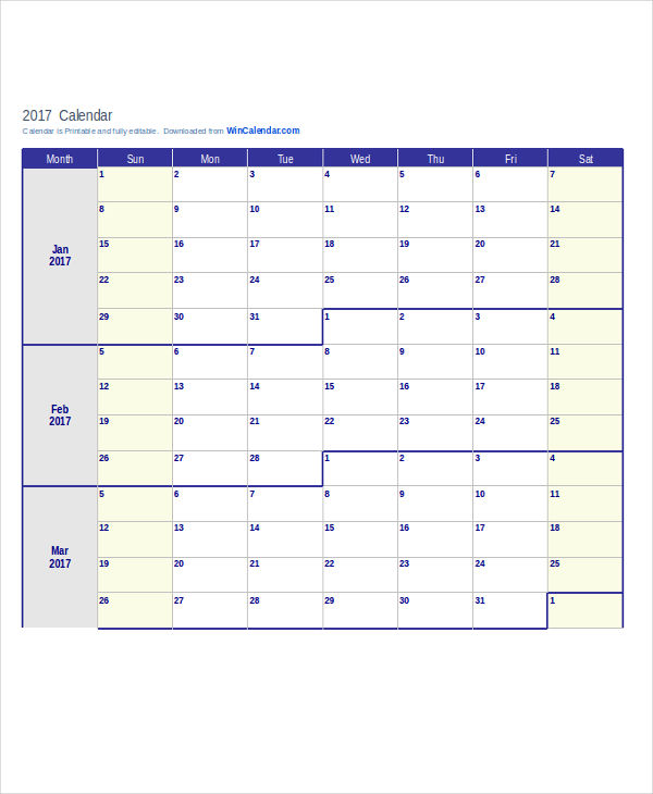 printable calendar