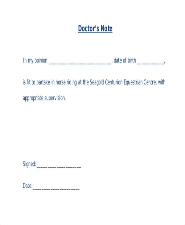 printable doctors note pdf