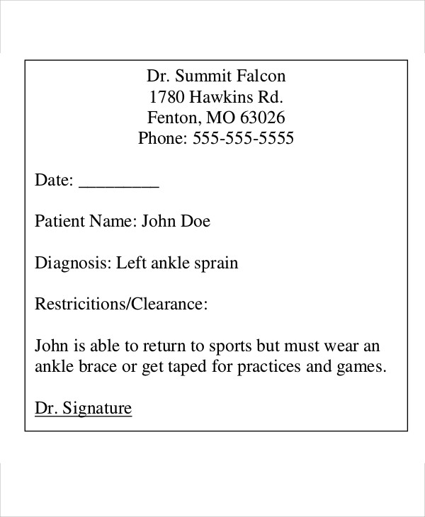 Mlb Doctors Note 37+ Free Doctors Note Templates
