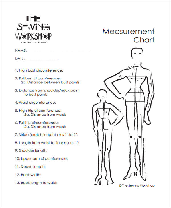 6 Body Measurement Chart Template Download Excel Templates