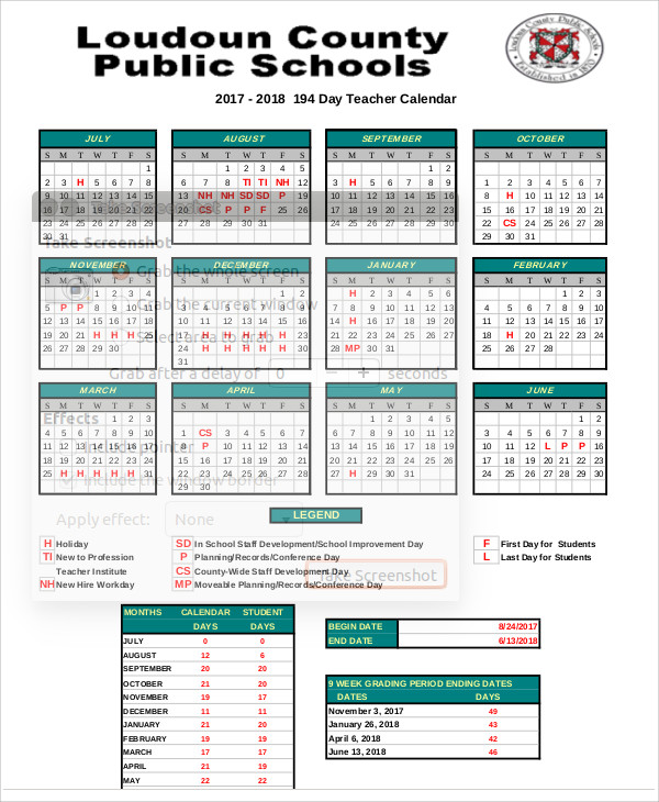 7+ Teacher Calendar Templates Free Sample ,Example Format Download