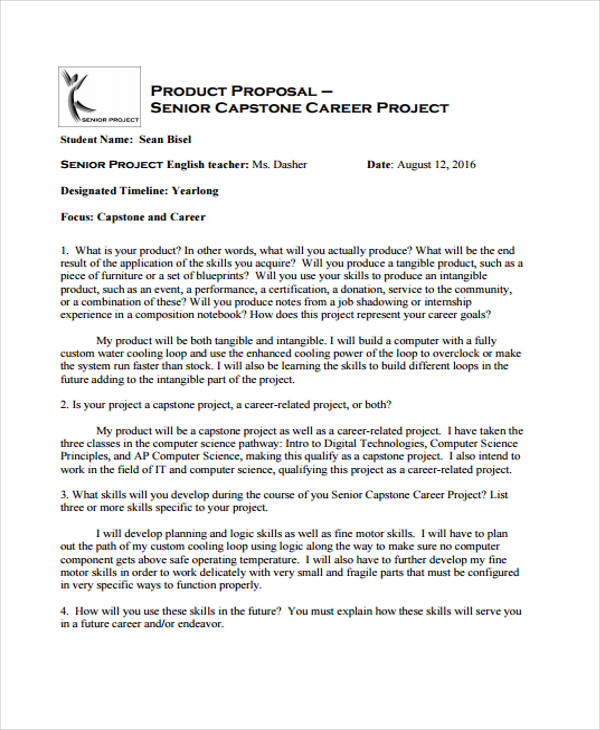 product proposal essay example