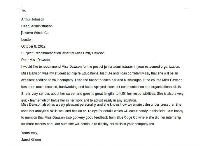 professional-recommendation-letter-for-job