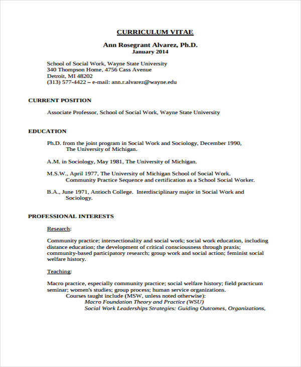 9+ Social Worker Resumes Free Samples, Examples Format Download