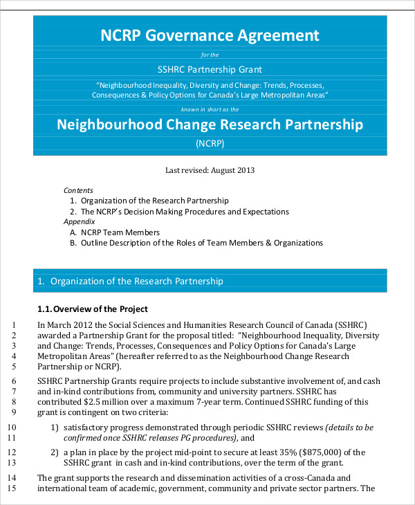 9 Governance Agreement Templates Free Sample, Example Format Download