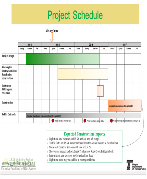 project schedule