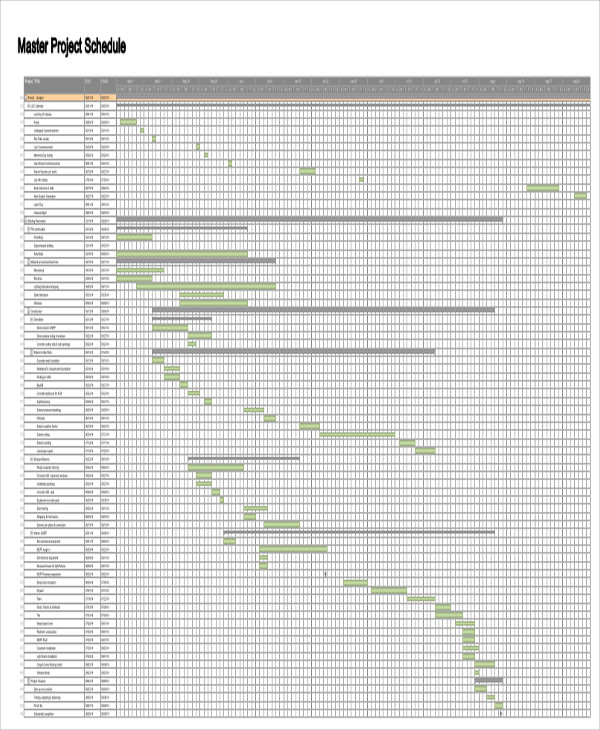 Master Schedule Templates 11 Free Samples, Examples Format Download