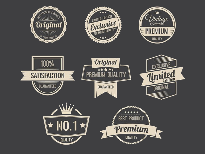 promotion badges vintage vector