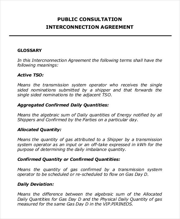 Interconnection Agreement Templates 12 Free Word, PDF Format Download