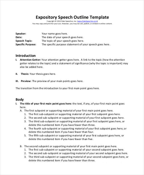 public expository speech outline