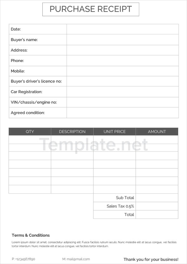 21 receipt templates free premium templates