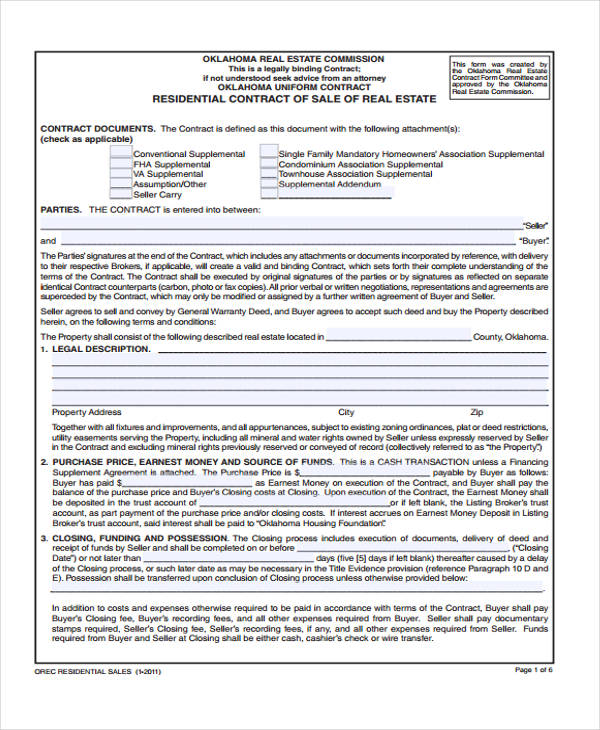 Purchase and sale agreement sample