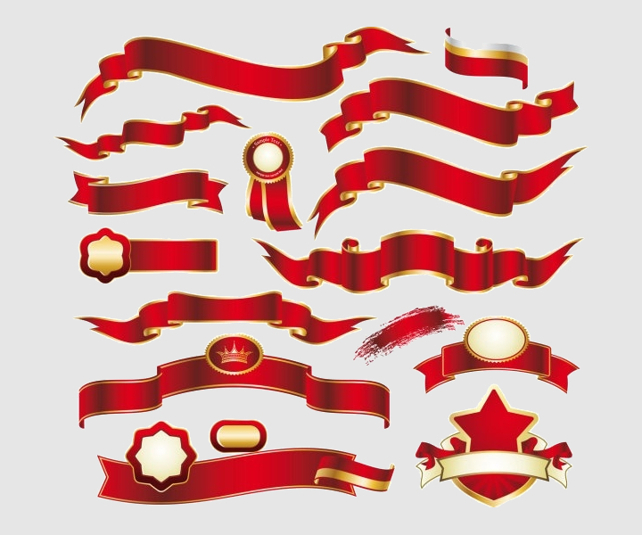 red banner vector