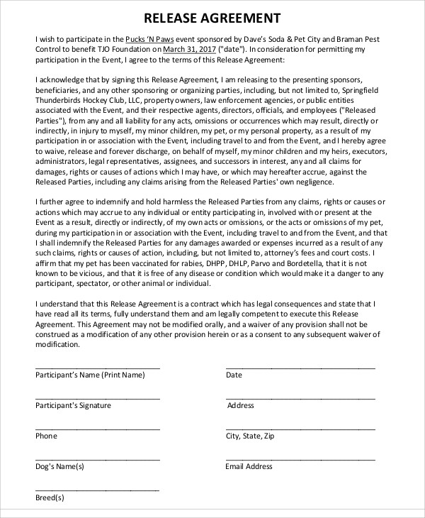 agreement release image rights PDF  Word, Format  Release 11 Free Templates Agreement