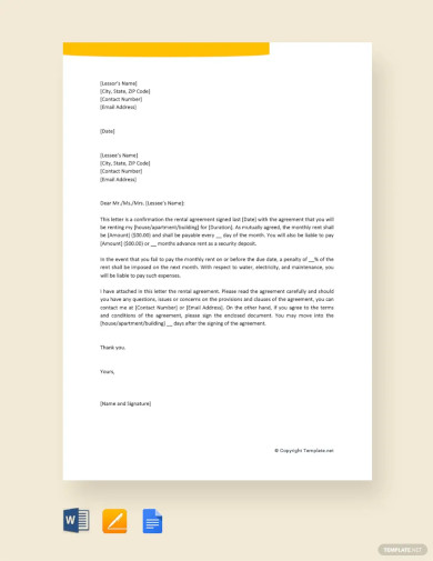 rental agreement letter template