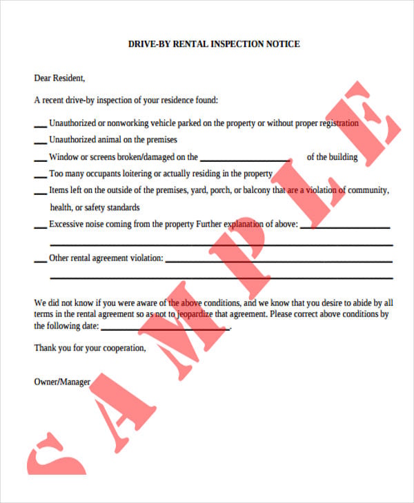8  Rental Notice Templates Free Samples Examples Formats Download