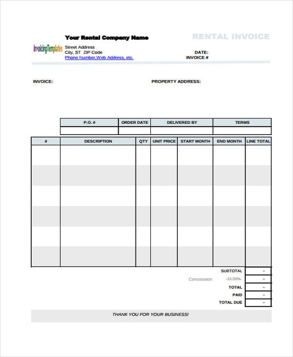 13  FREE Real Estate Invoice Templates Free Word PDF Format Download