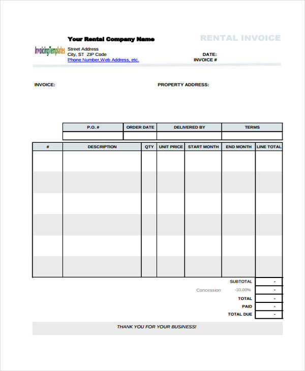 13  FREE Real Estate Invoice Templates Free Word PDF Format Download