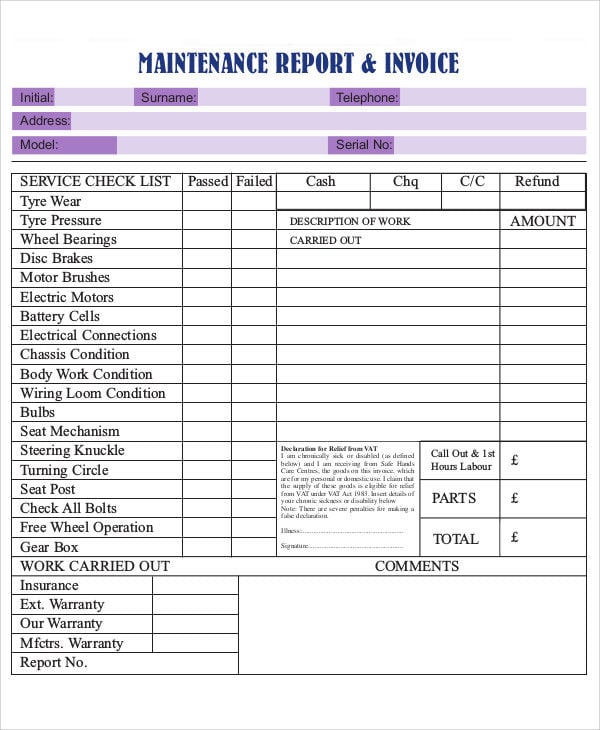 10+ Maintenance Invoice Templates Free Sample, Example Format Download
