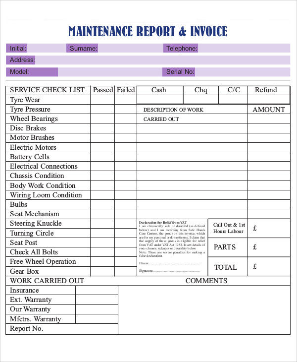 10+ Maintenance Invoice Templates - Free Sample, Example Format