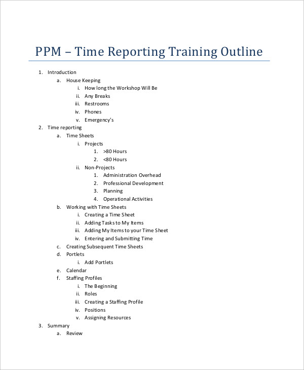 reporter training outline