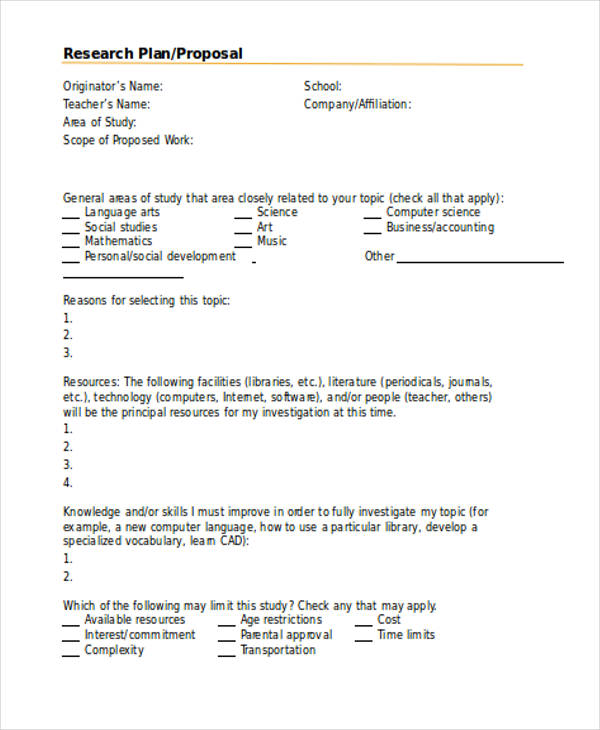 individual research plan