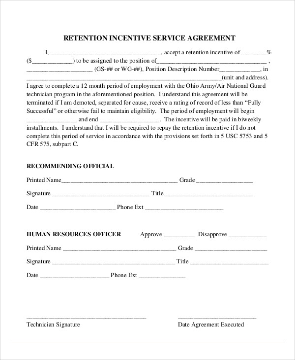 9  Incentive Agreement Templates Free Sample Example Format Download