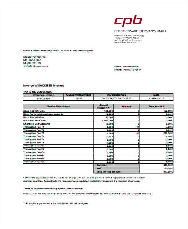 7+ VAT Invoice Templates - Word, PDF | Free & Premium ...