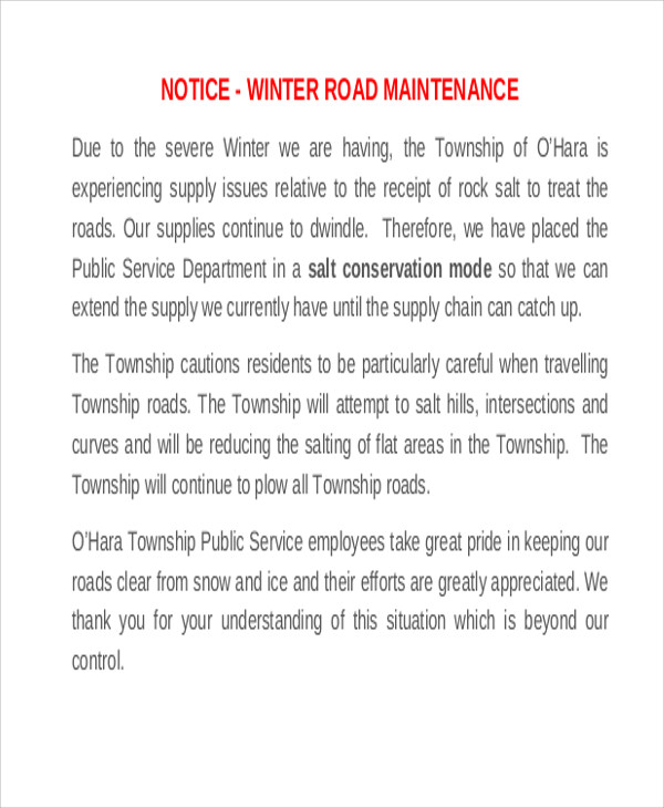 10+ Maintenance Notice Templates - Free Sample, Example Format Download