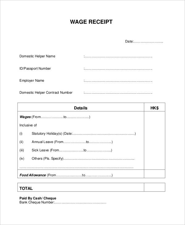 Salary Receipt Template 6 Free Word PDF Format Download