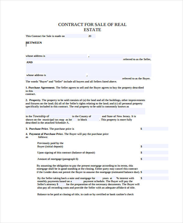 sale contract sample