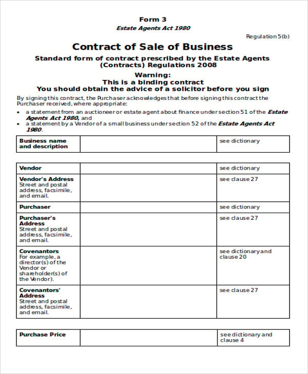 sale contract