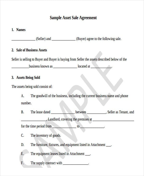 Sale Of Goodwill Agreement Template