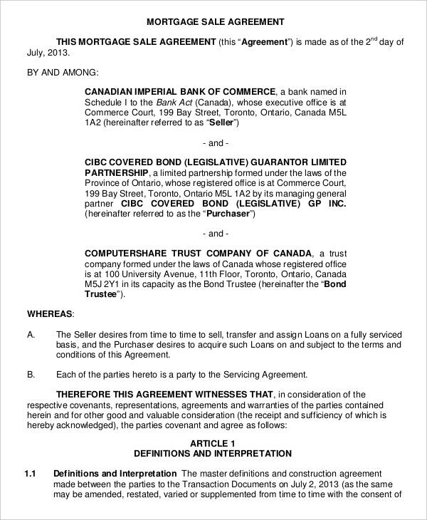 Mortgage Contract Templates 6+ Free PDF Format Download