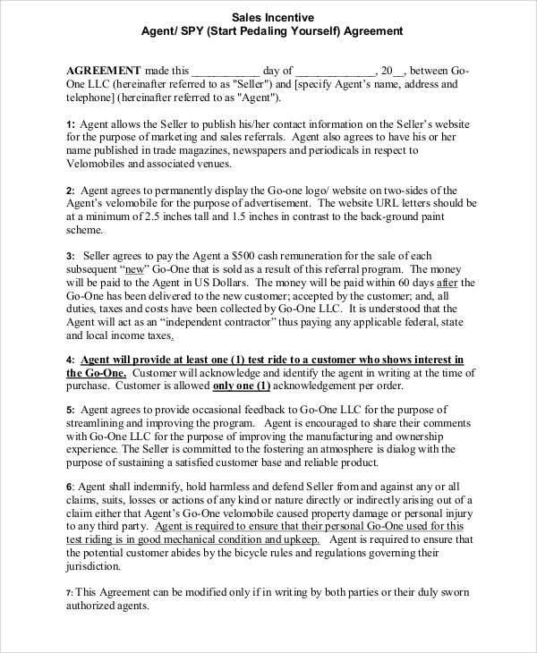 9+ Incentive Agreement Templates Free Sample, Example Format Download